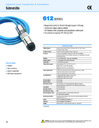 Thumbnail of document Data Sheet - 612 Series Submersible Level Transmitters